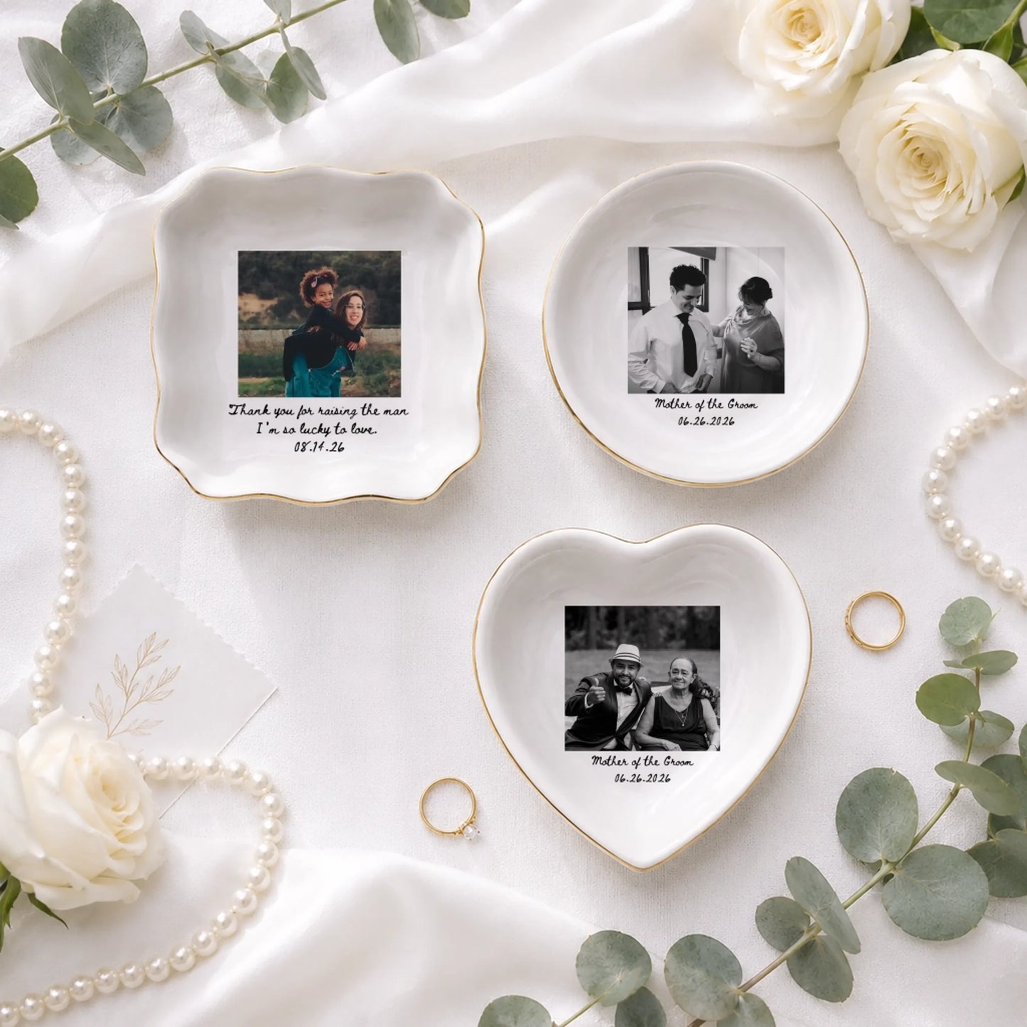 Custom Picture Ring Dishes with Personalized Messages