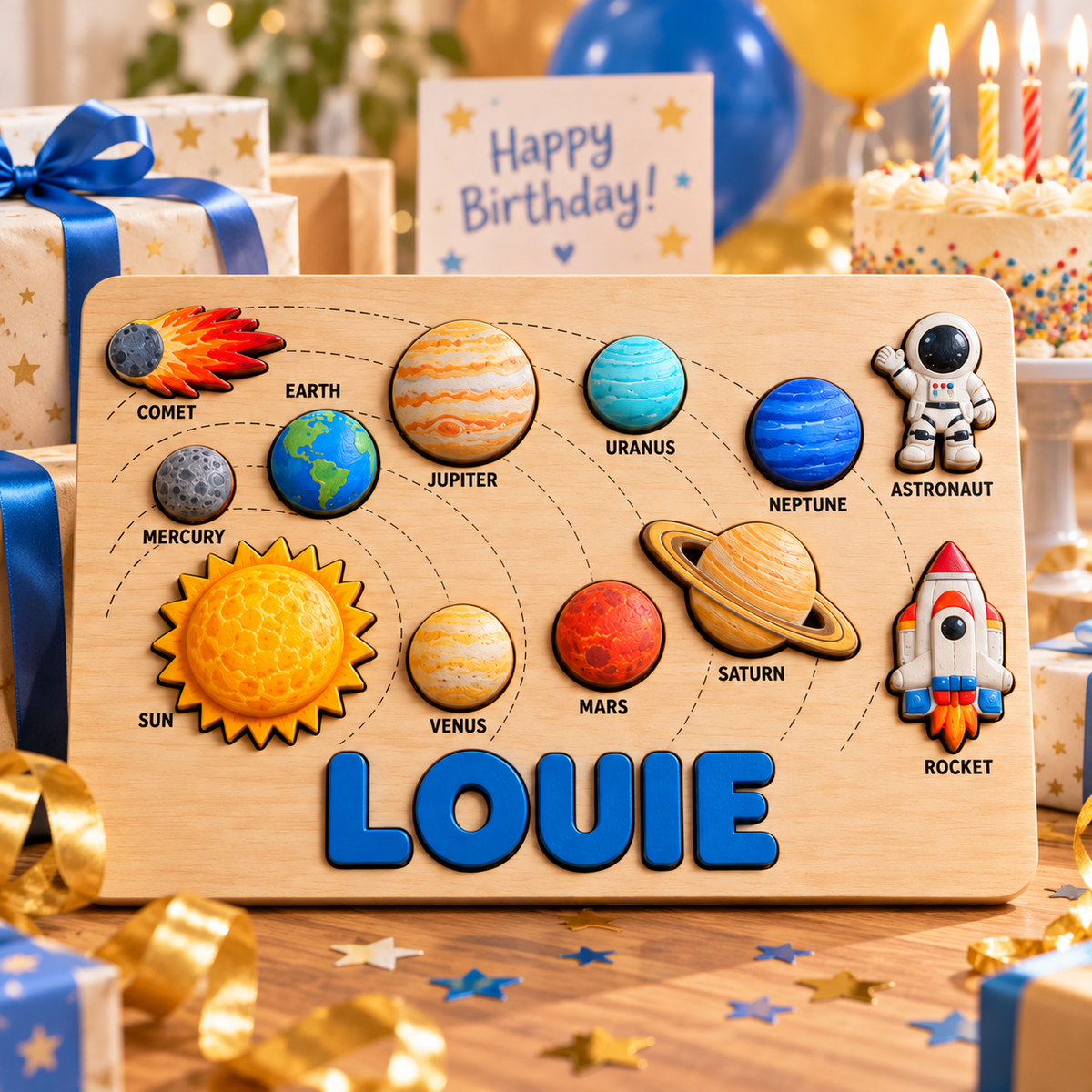 Custom wooden name puzzle, design 048, product mockup 4