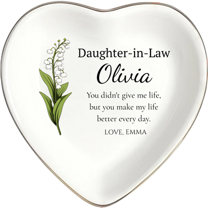 Personalized Daughter-in-Law Birth Flower Jewelry Tray – personalized product image 6