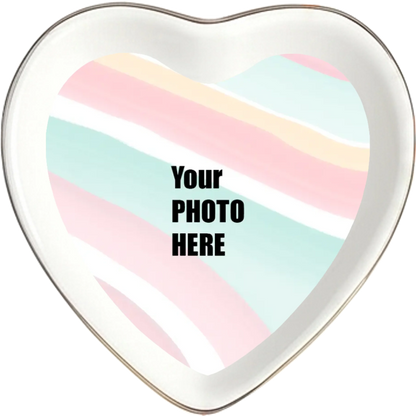 Personalized Black & White Heart Photo Jewelry Tray – personalized product image 4