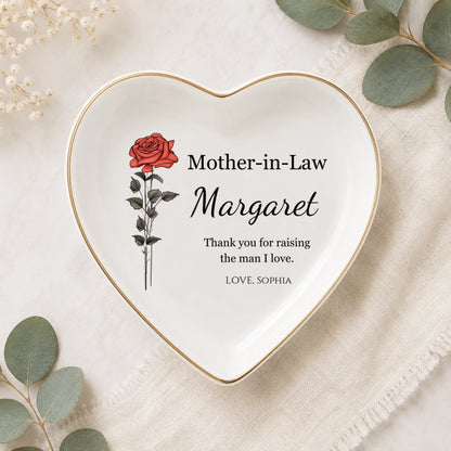 Personalized Mother-in-Law Birth Flower Jewelry Tray – personalized product image 3