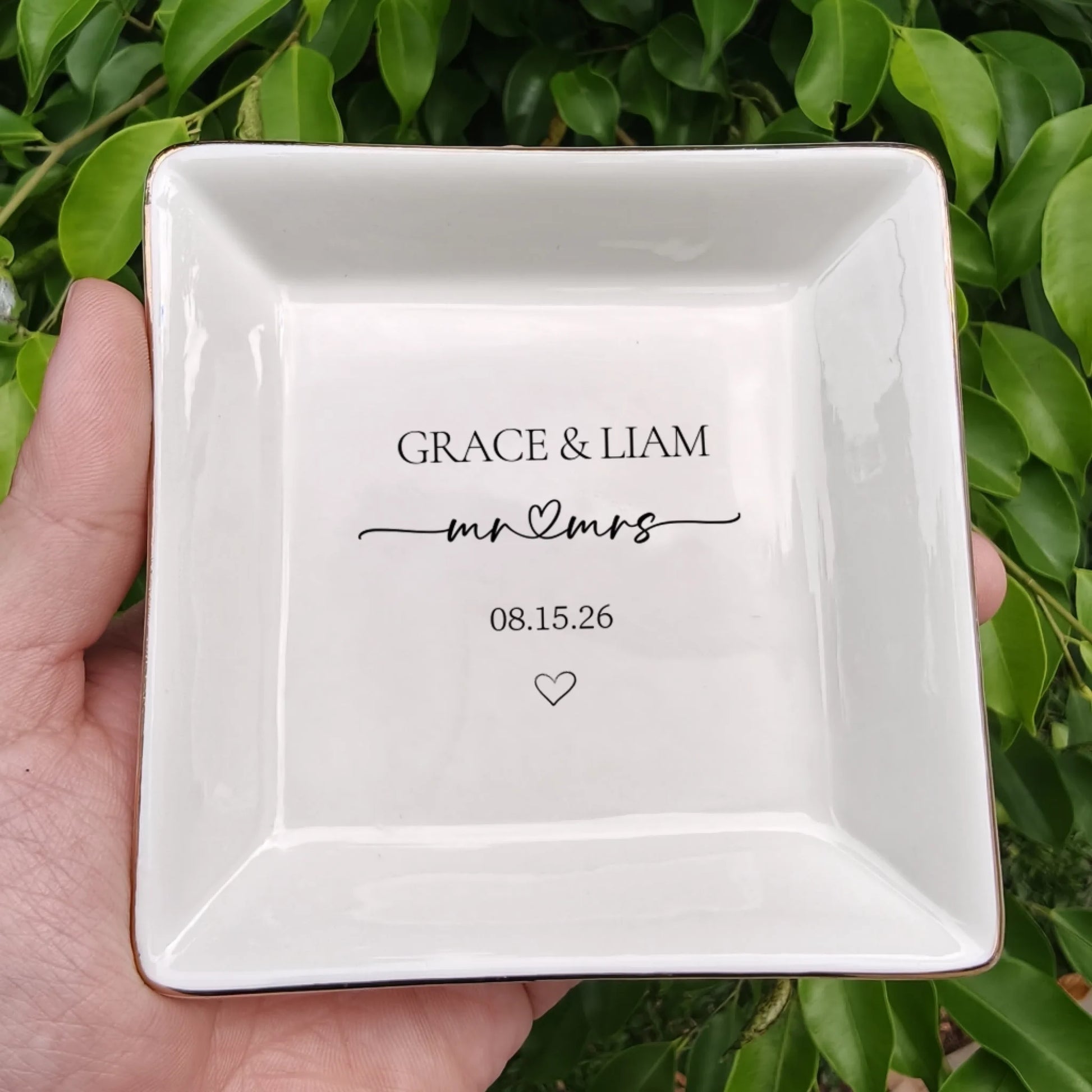 Custom Engagement Jewelry Tray – Engagement Gift for Couple