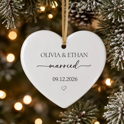 Personalized Engagement Ceramic Ornament – personalized product image 3
