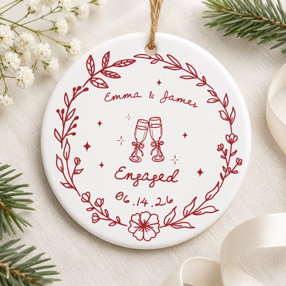 Personalized Engagement Ceramic Ornament for Couples – personalized product image 4