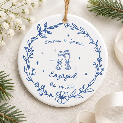 Personalized Engagement Ceramic Ornament for Couples – personalized product image 2