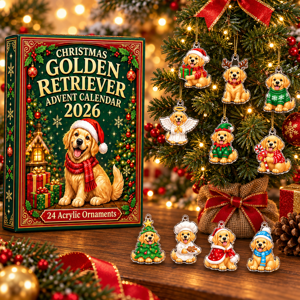 Golden Retriever Christmas Advent Calendar