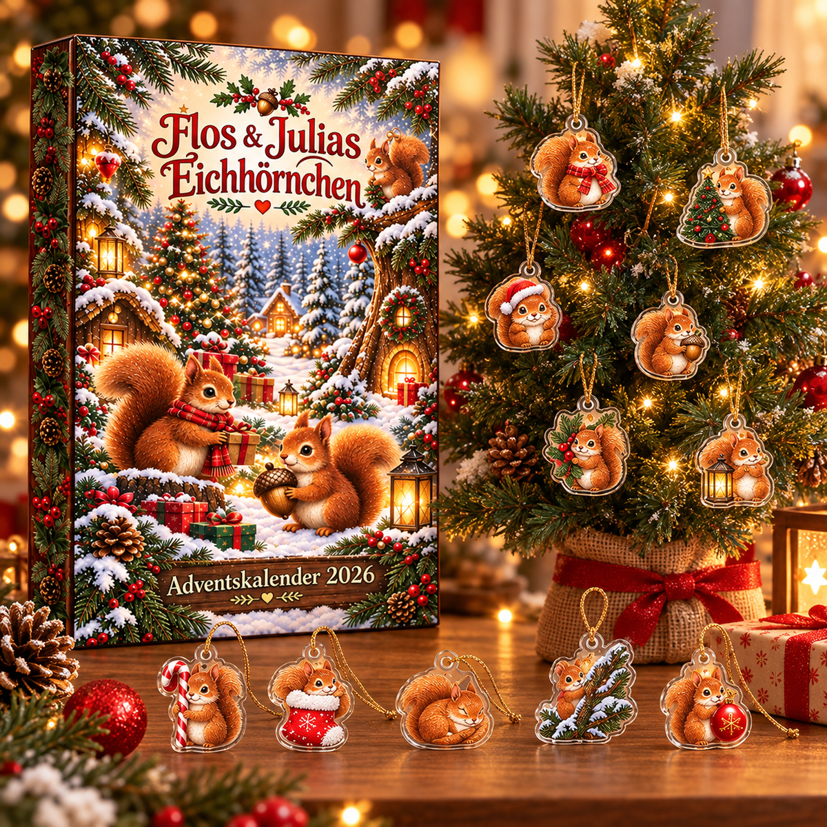 Personalized Squirrel Christmas Advent Calendar
