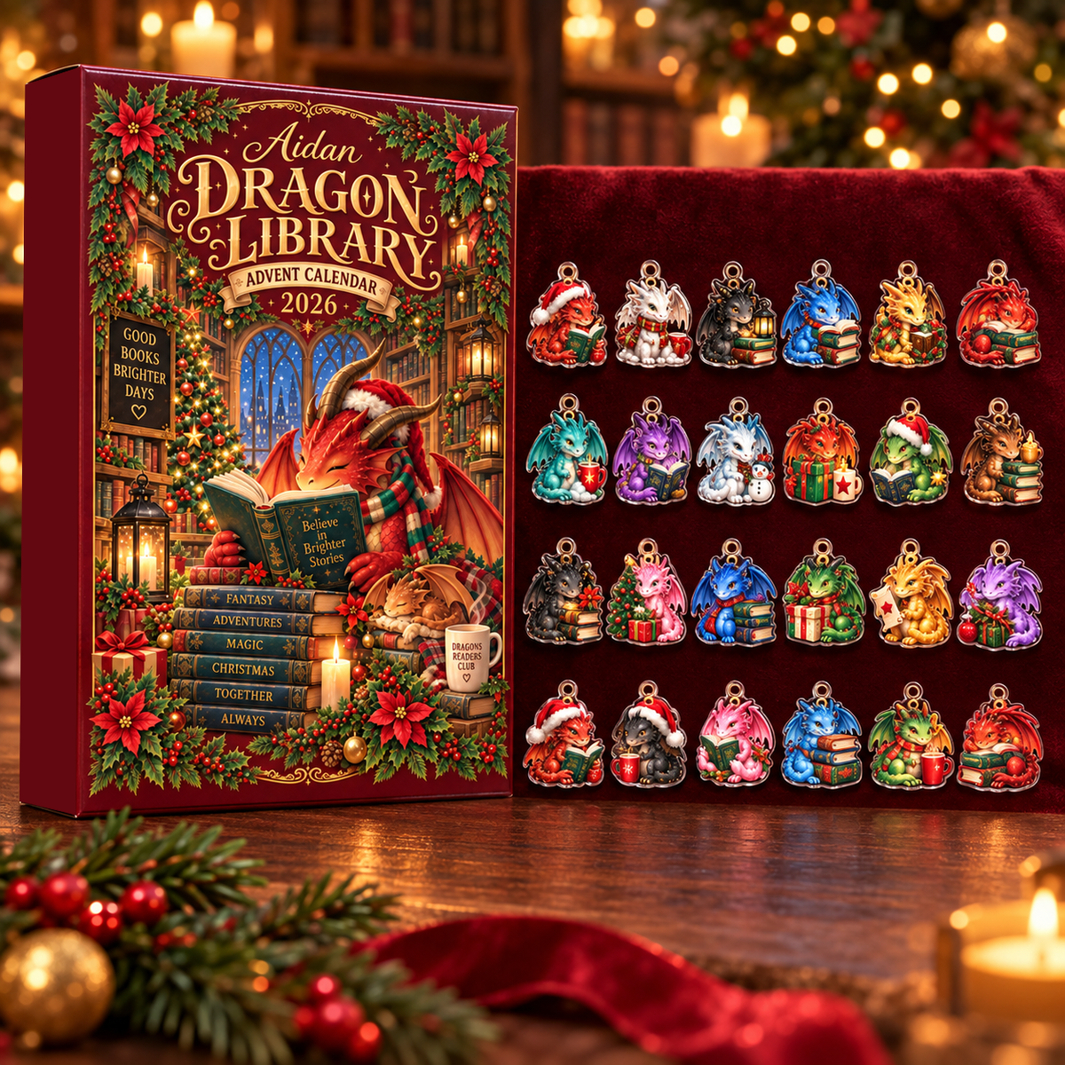 Personalized Dragon Library Advent Calendar 2026 – personalized product image 1