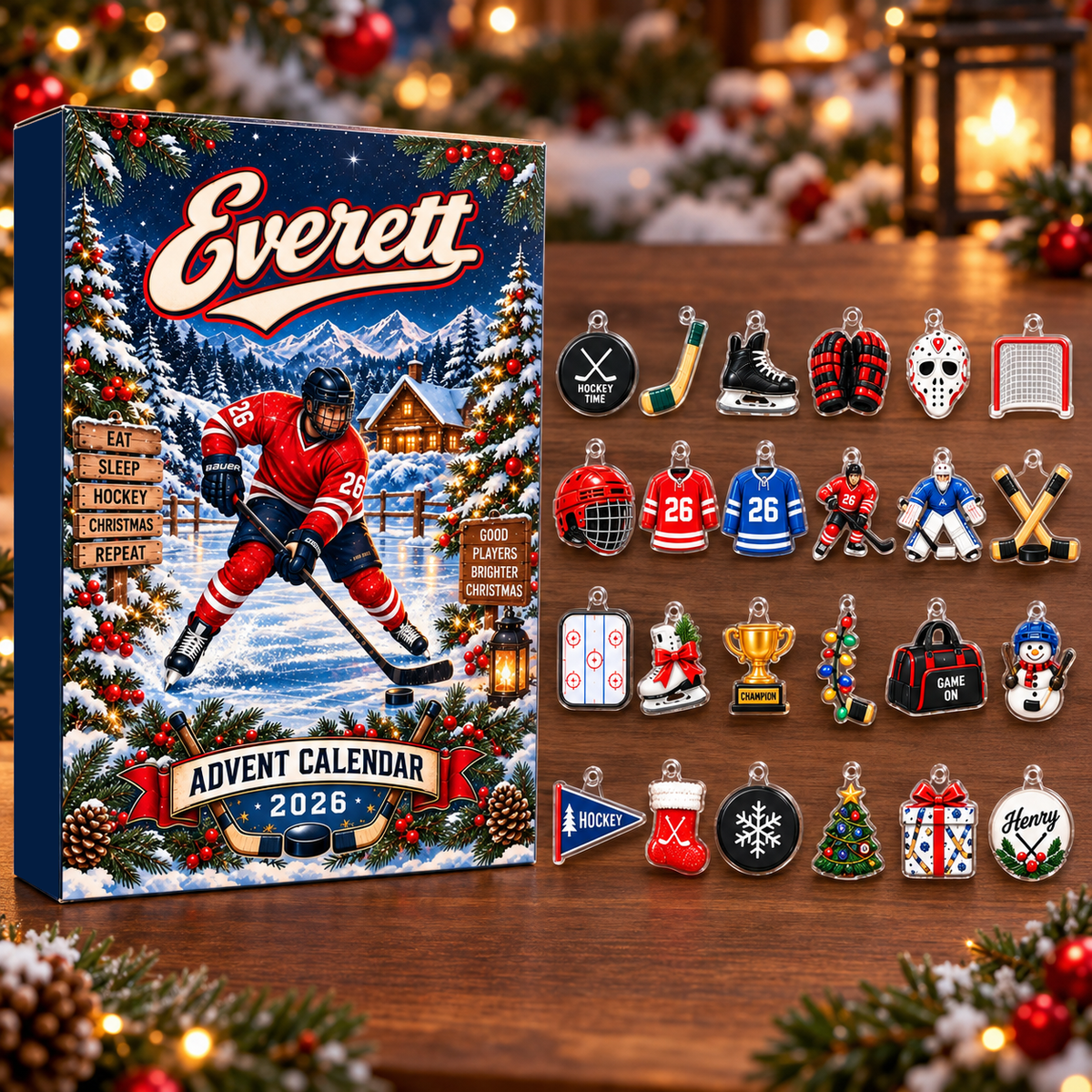 Personalized Ice Hockey Advent Calendar 2026 – personalized product image 1