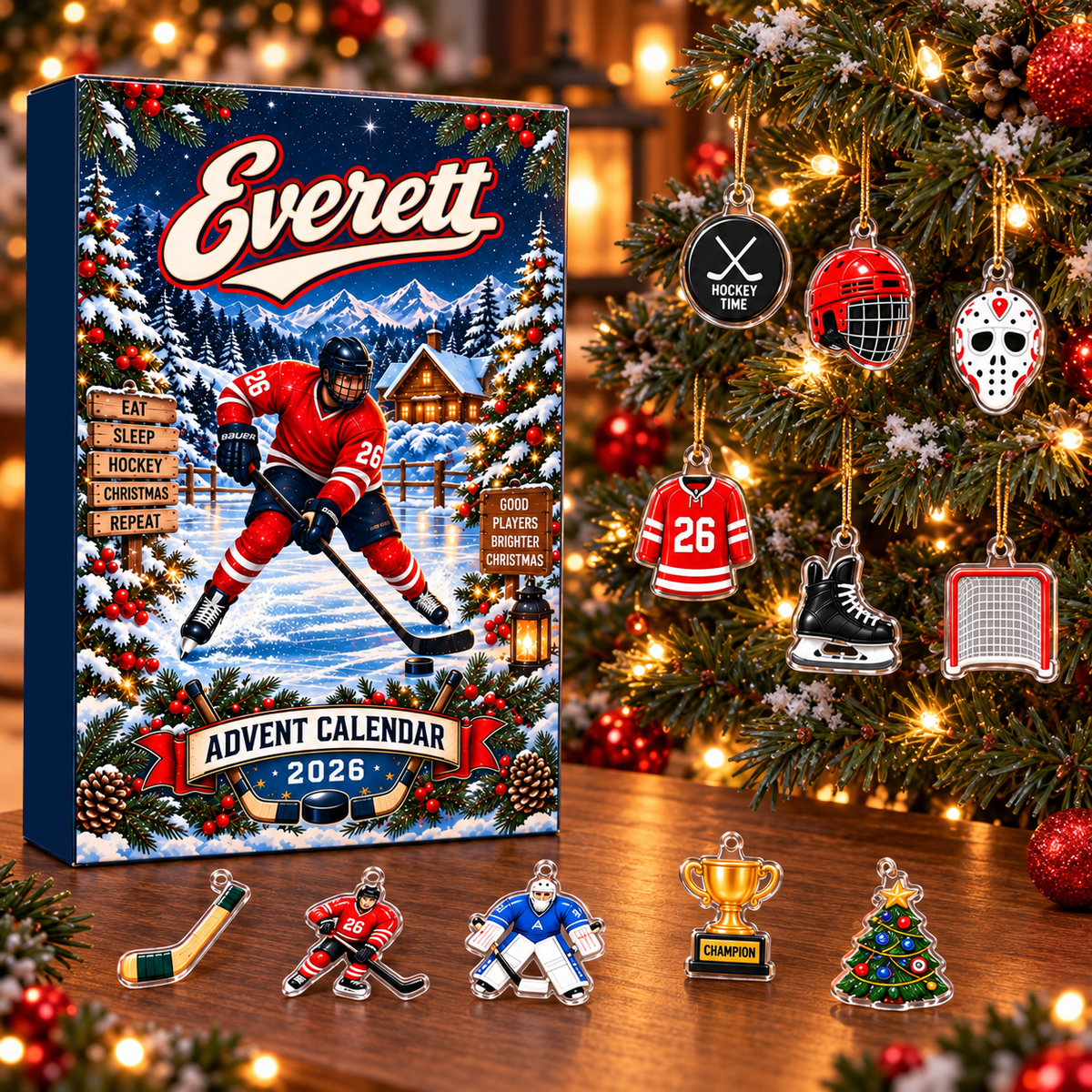 Personalized Ice Hockey Advent Calendar 2026 – personalized product image 2