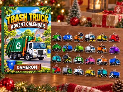 Personalized Trash Truck Advent Calendar 2026 – personalized product image 1
