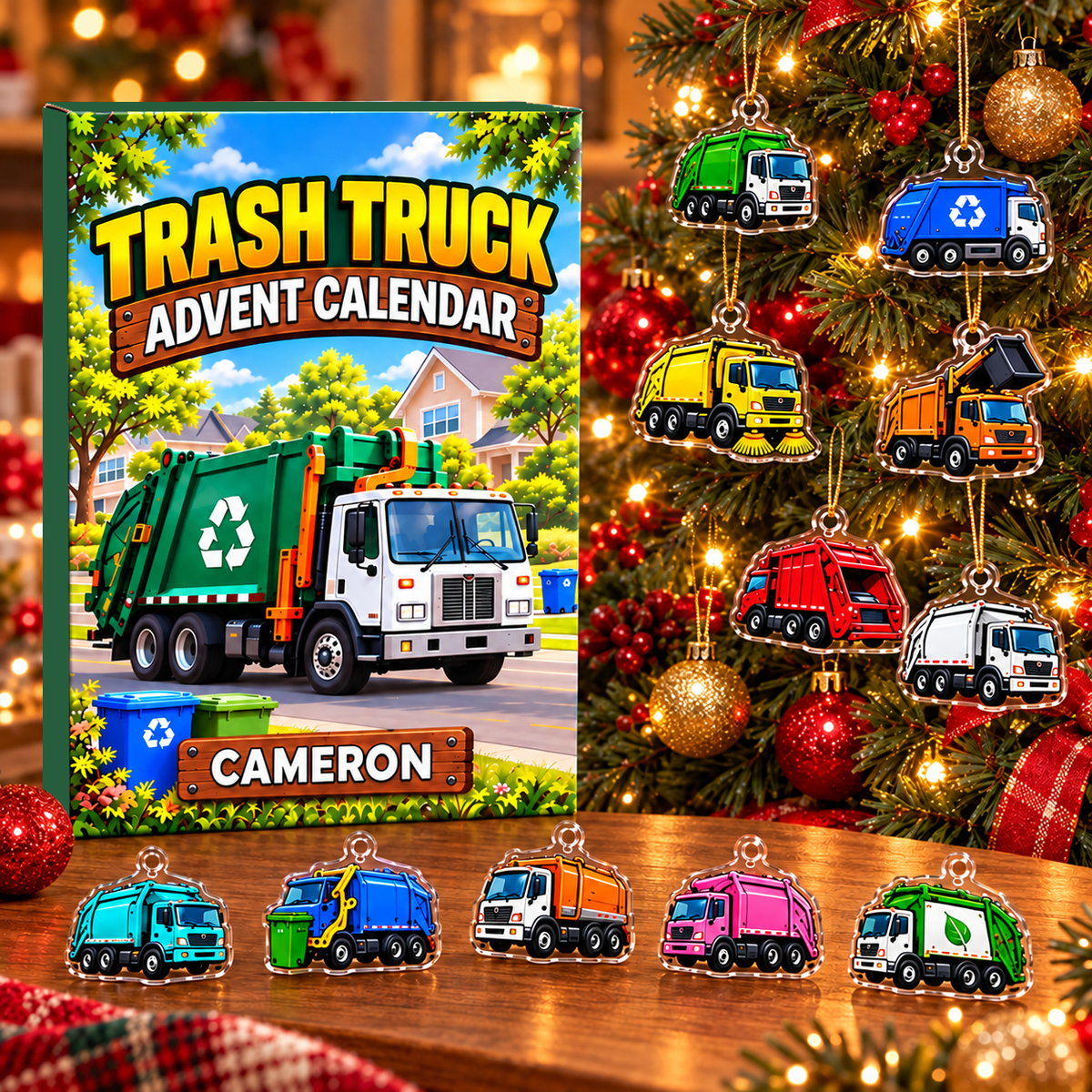 Personalized Trash Truck Advent Calendar 2026 – personalized product image 2