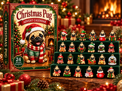 Christmas Pug Advent Calendar 2026 – personalized product image 1