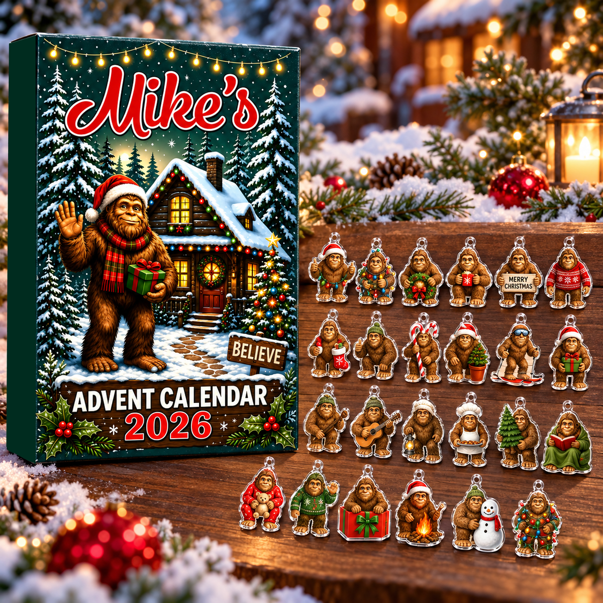 Personalized Bigfoot Christmas Advent Calendar 2026 – personalized product image 1