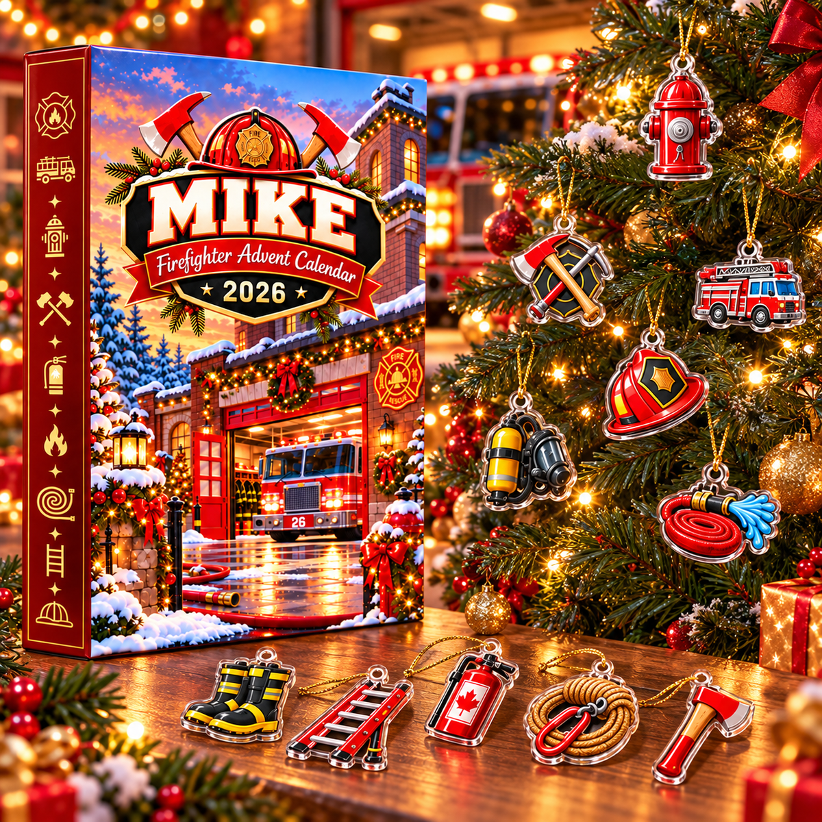 Personalized Firefighter Christmas Advent Calendar 2026 – personalized product image 2