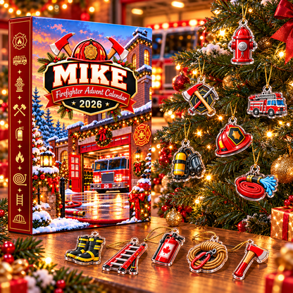 Personalized Firefighter Christmas Advent Calendar 2026 – personalized product image 2