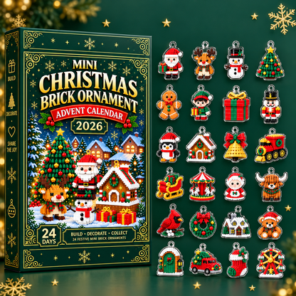Mini Christmas Brick Ornament Advent Calendar 2026 – 24 Brick Charms