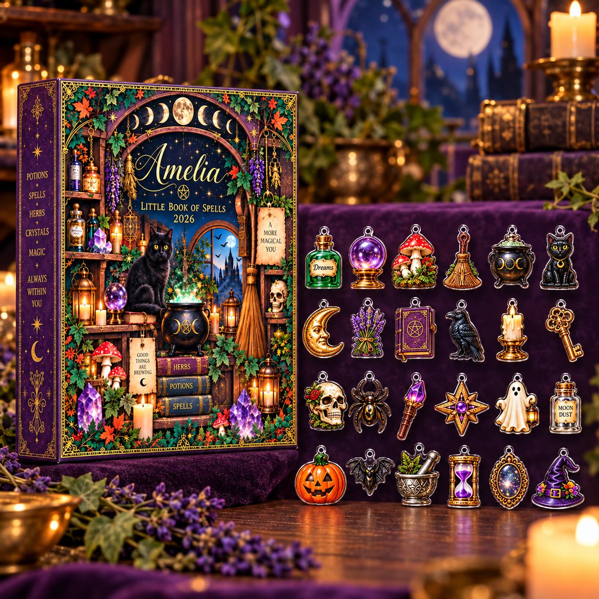 Personalized Little Book of Spells Advent Calendar 2026 – Custom Name
