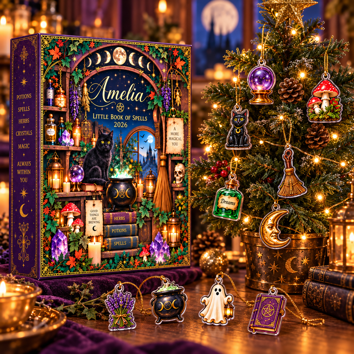 Personalized Little Book of Spells Advent Calendar 2026 – Custom Name