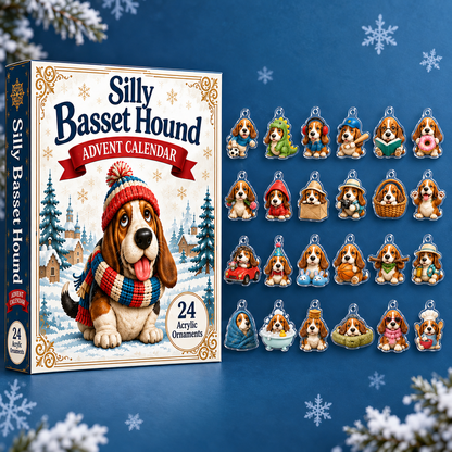 Silly Basset Hound Advent Calendar – 24 Dog Charms