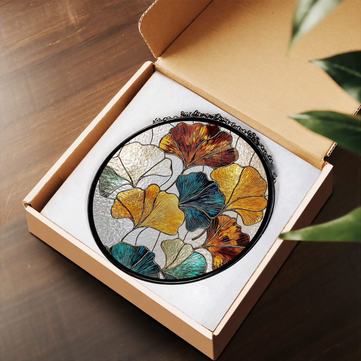 Colorful Pansy Flowers stained glass suncatcher – flat printed artwork design
