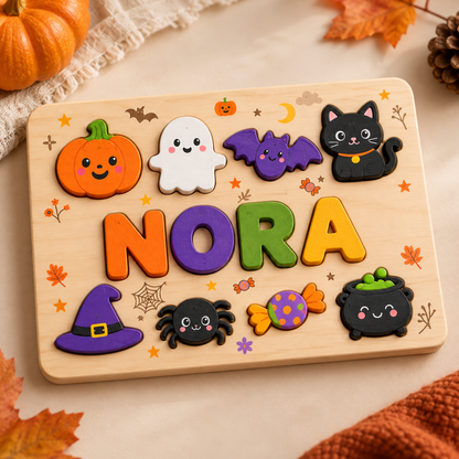 Custom wooden name puzzle, design 012, mockup view 1