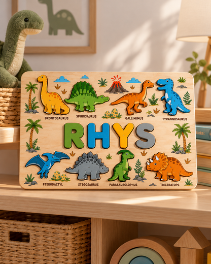 Custom wooden name puzzle, design 013, mockup view 2