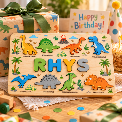 Custom wooden name puzzle, design 013, mockup view 4