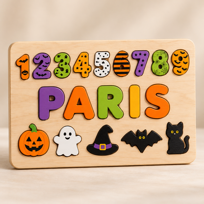 Custom wooden name puzzle, design 033, mockup view 1