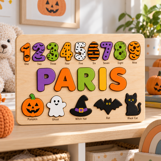 Custom wooden name puzzle, design 033, mockup view 2