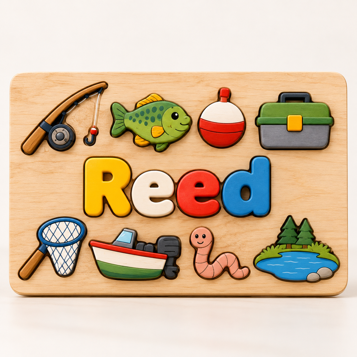 Custom wooden name puzzle, design 035, mockup view 1