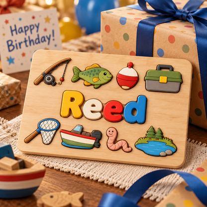 Custom wooden name puzzle, design 035, mockup view 4