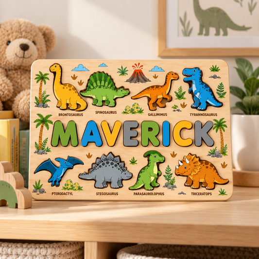 Custom wooden name puzzle, design 038, product mockup 2