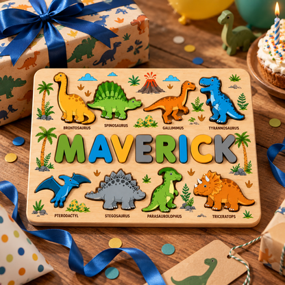Custom wooden name puzzle, design 038, product mockup 4