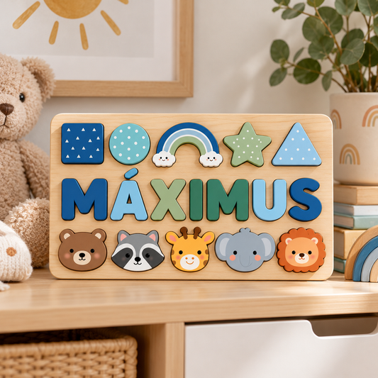Custom wooden name puzzle, design 040, product mockup 2