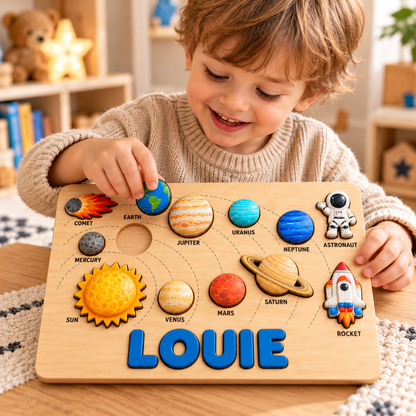 Custom wooden name puzzle, design 048, product mockup 3